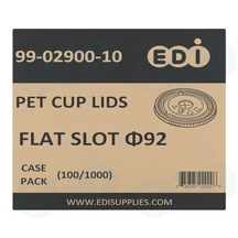 Case picture for 99-02900-10 WP - PET CUP LIDS FLAT SLOT ?92 (100/1000)