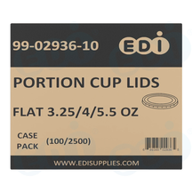 Case picture for 99-02936-10 WP - PORTION CUP LIDS FLAT 3.25/4/5.5 OZ (100/2500)