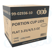 Case picture for 99-02936-10 WP - PORTION CUP LIDS FLAT 3.25/4/5.5 OZ (100/2500)