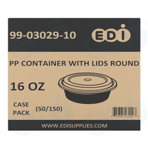 Case picture for 99-03029-10 WP - PP FOOD CONTAINER WITH LIDS ROUND 16 OZ (50/150)