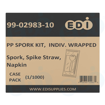 Case picture for 99-02983-10 WP - PP SPORK KIT, INDIV. WRAPPED SPORK,SPIKE STRAW,NAPKIN (1/1000)