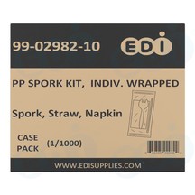 Case picture for 99-02982-10 WP - PP SPORK KIT, INDIV. WRAPPED SPORK,STRAW,NAPKIN (1/1000)