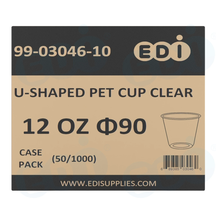 Case picture for 99-03046-10 WP - U-SHAPE PET CUP CLEAR 12 OZ ?90 (50/1000)