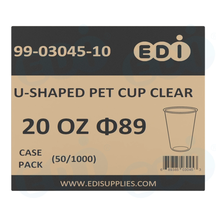 Case picture for 99-03045-10 WP - U-SHAPE PET CUP CLEAR 20 OZ ?89 (50/1000)