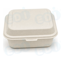 99-02967-10 WP - BAGASSE HINGED CONTAINER 6'' X 6'' (100/200)