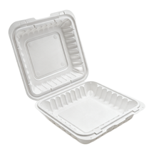 99-03019-10 WP - PP CLAMSHELL CONTAINER 9" X 9" WHITE (50/150) MOQ 50 cases